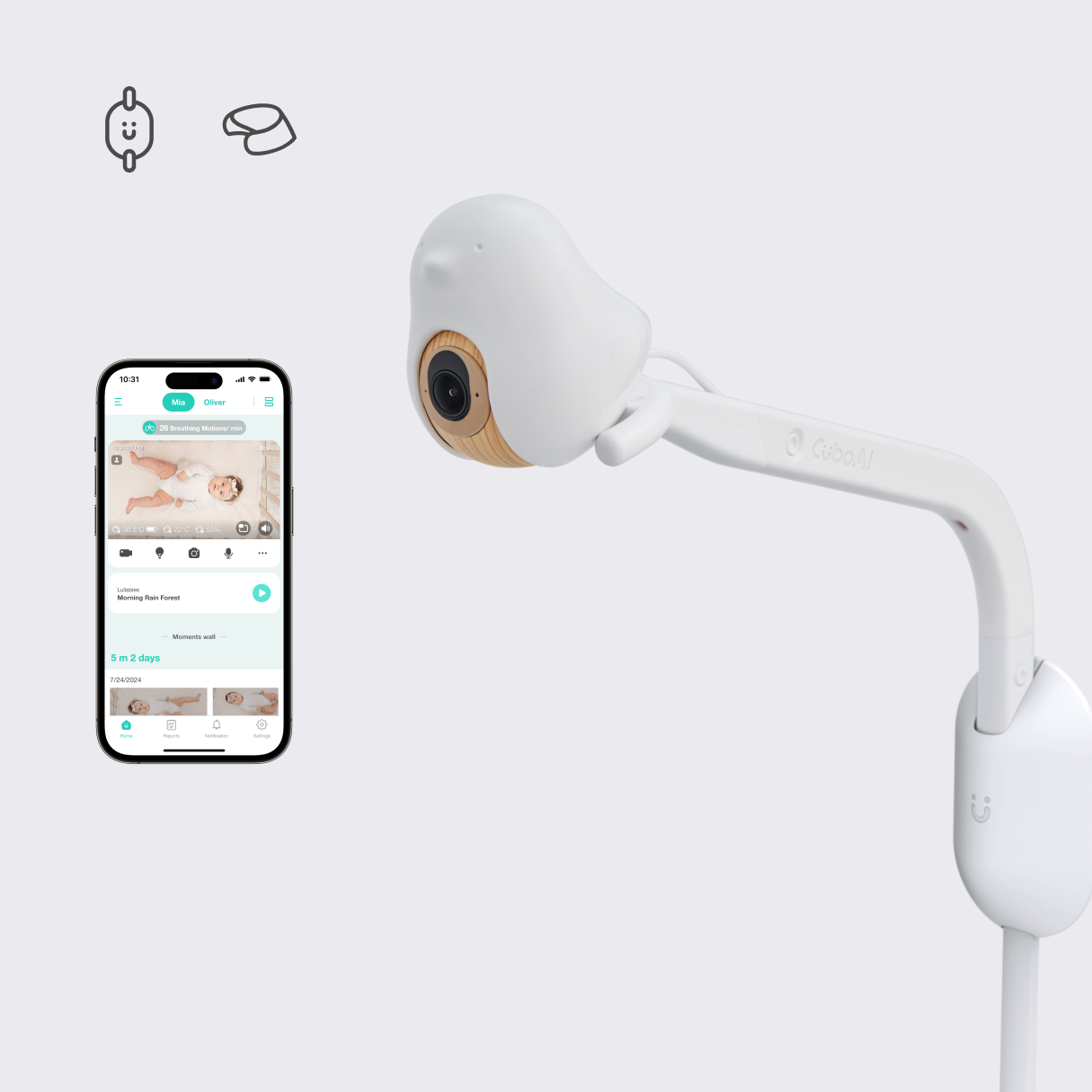 CuboAi Smart Baby Monitor 3 - Wall Mount Set (Trade-in)