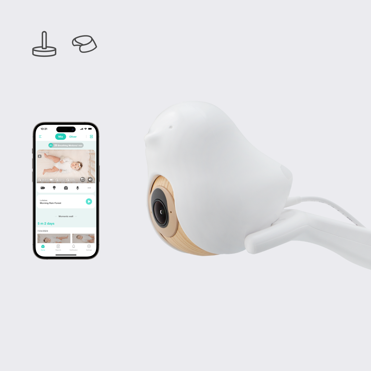 CuboAi Smart Baby Monitor 3 - Floor Stand Set (Trade-in)